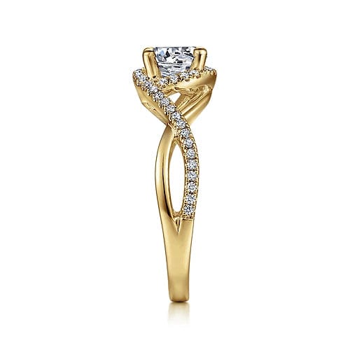 Courtney - 14K Yellow Gold Round Halo Diamond Engagement Ring - Everett Jewelry