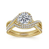 Courtney - 14K Yellow Gold Round Halo Diamond Engagement Ring - Everett Jewelry