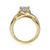 Courtney - 14K Yellow Gold Round Halo Diamond Engagement Ring - Everett Jewelry