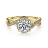 Courtney - 14K Yellow Gold Round Halo Diamond Engagement Ring - Everett Jewelry