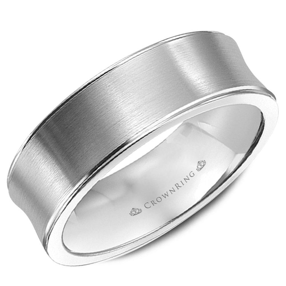 Men's Concave Band | White Gold Concave Band | Everett Jewelry
