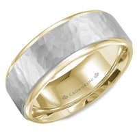 14K Two-Tone Gold Men's Band Men's Band Crown Ring [Everett Jewelry Shreveport Louisiana]
