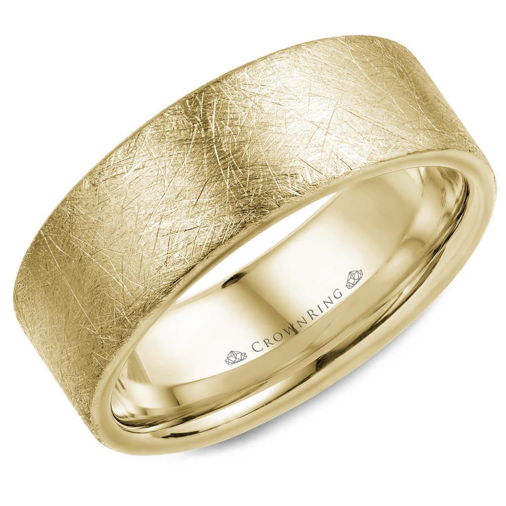 14K Yellow Gold Men's Band Men's Band Crown Ring [Everett Jewelry Shreveport Louisiana]