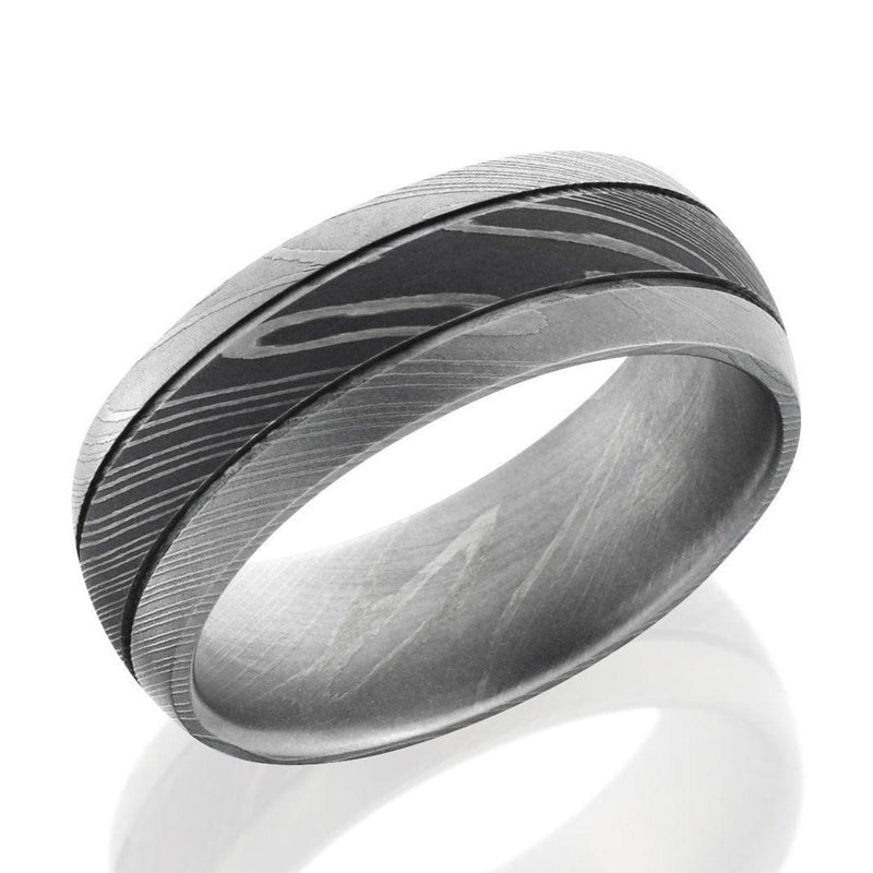 Damascus Steel with Acid Finish - Everett Jewelry