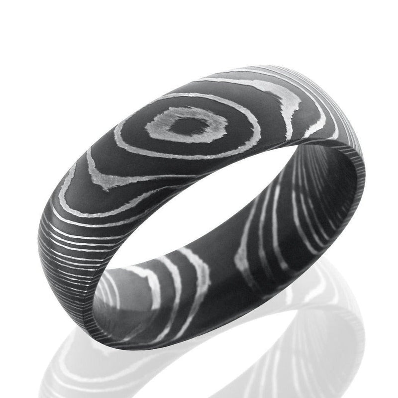 Damascus Steel with Acid Finish - Everett Jewelry