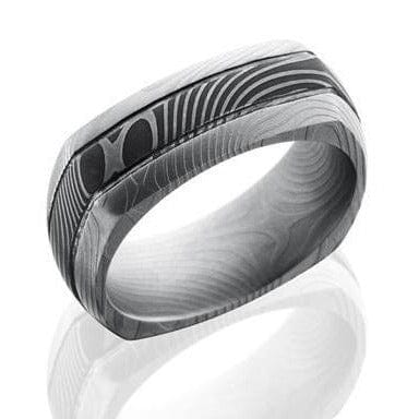 Damascus Steel with Acid Finish - Everett Jewelry