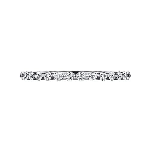 Devinne - 14K White Gold Single Prong Diamond Anniversary Band - 0.34 ct - Everett Jewelry