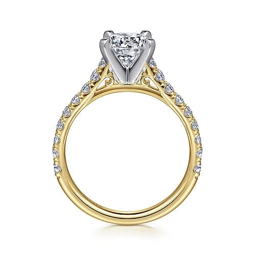 Erica - 14K White - Yellow Gold Round Diamond Engagement Ring - Everett Jewelry