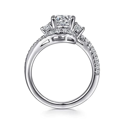 Frannie - 14K White Gold Round Diamond Engagement Ring - Everett Jewelry