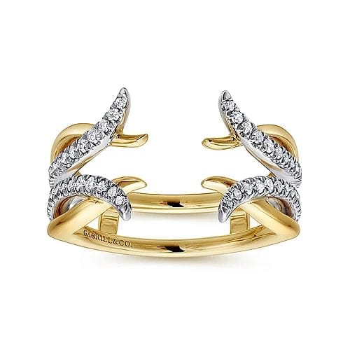 Gabriel Bridal ENGAGEMENT RINGS 14K White and Yellow Gold Diamond Ring Enhancer - 0.28 ct