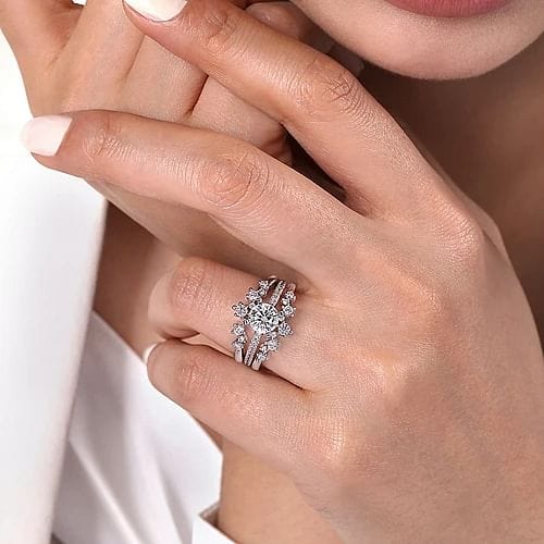 Gabriel Bridal ENGAGEMENT RINGS 14K White Gold Diamond Ring Enhancer - 0.49 ct