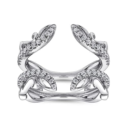 Gabriel Bridal ENGAGEMENT RINGS 14K White Gold French Pave Set Diamond Ring Enhancer - 0.34 ct