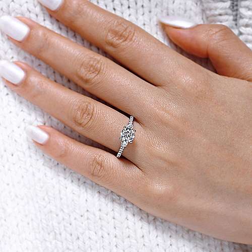 Large Diamond Wedding Ring Rose Gold Curved 7 Stone Wedding Band | La More  Design