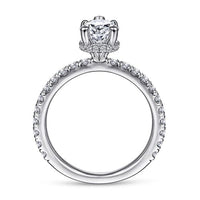 Gabriel Bridal ENGAGEMENT RINGS Alina - 14K White Gold Hidden Halo Pear Shape Diamond Engagement Ring
