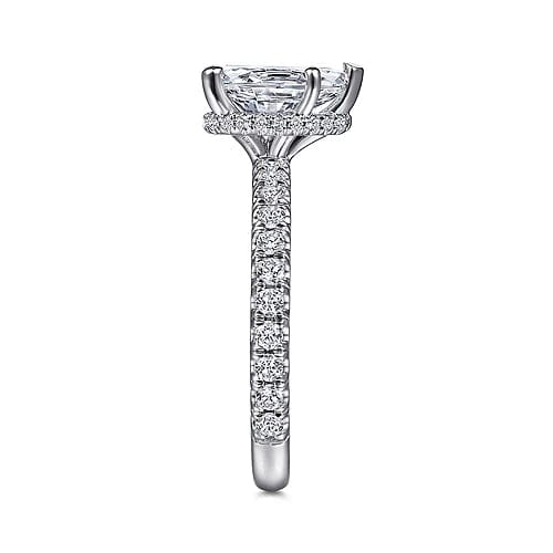 Gabriel Bridal ENGAGEMENT RINGS Alina - 14K White Gold Hidden Halo Pear Shape Diamond Engagement Ring