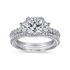 Gabriel Bridal ENGAGEMENT RINGS Aloise - 14K White Gold Cushion Cut Three Stone Diamond Engagement Ring