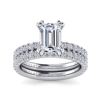 Gabriel Bridal ENGAGEMENT RINGS Amira - 14K White Gold Emerald Cut Diamond Engagement Ring