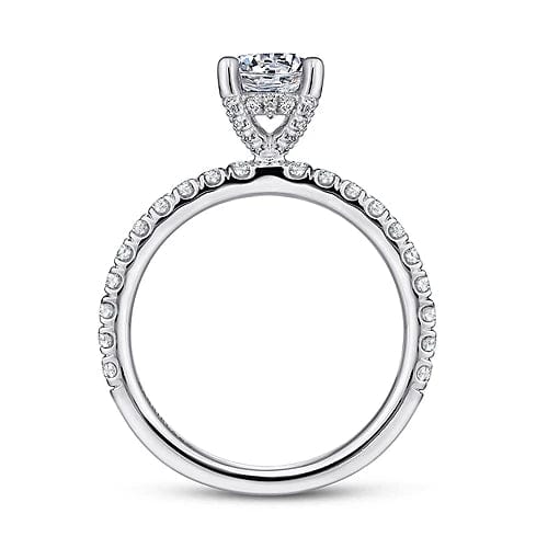 Gabriel Bridal ENGAGEMENT RINGS Amira - 14K White Gold Round Diamond Engagement Ring