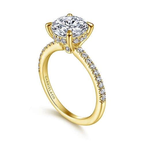 Gabriel Bridal ENGAGEMENT RINGS Broderick - 14K Yellow Gold Round Diamond Engagement Ring