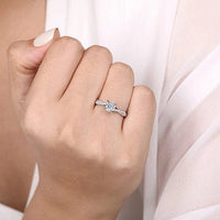 Gabriel Bridal ENGAGEMENT RINGS Campana - 14K White Gold Round Twisted Diamond Engagement Ring