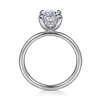 Gabriel Bridal ENGAGEMENT RINGS Cari - 14K White Gold Hidden Halo Oval Diamond Engagement Ring