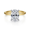 Gabriel Bridal ENGAGEMENT RINGS Cari - 14K White-Yellow Gold Hidden Halo Oval Diamond Engagement Ring