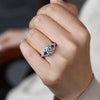 Gabriel Bridal ENGAGEMENT RINGS Chrystie - 14K White Gold Round Sapphire and Diamond Engagement Ring