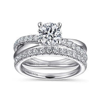 Gabriel Bridal ENGAGEMENT RINGS Elliana - 14K White Gold Round Diamond Engagement Ring