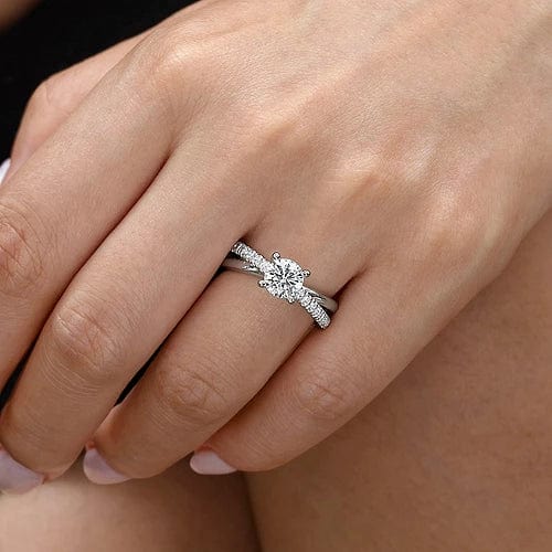 Gabriel Bridal ENGAGEMENT RINGS Elliana - 14K White Gold Round Diamond Engagement Ring