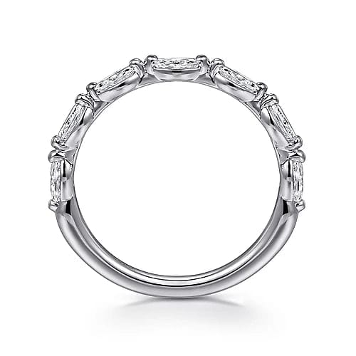 Gabriel Bridal ENGAGEMENT RINGS Esther - 14K White Gold Marquise Diamond Separated Prong Anniversary Band - 0.45 ct