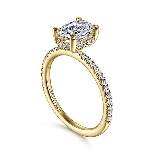 Gabriel Bridal ENGAGEMENT RINGS Hart - 14K Yellow Gold Hidden Halo Oval Diamond Engagement Ring