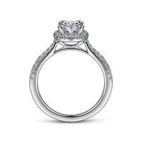 Gabriel Bridal ENGAGEMENT RINGS Idina - 14K White Gold Oval Halo Diamond Engagement Ring