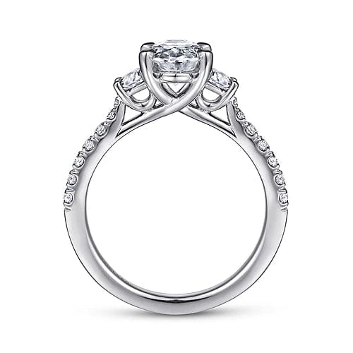 Gabriel Bridal ENGAGEMENT RINGS Isabel - 14K White Gold Oval Three Stone Diamond Engagement Ring