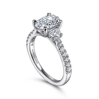 Gabriel Bridal ENGAGEMENT RINGS Isabel - 14K White Gold Oval Three Stone Diamond Engagement Ring