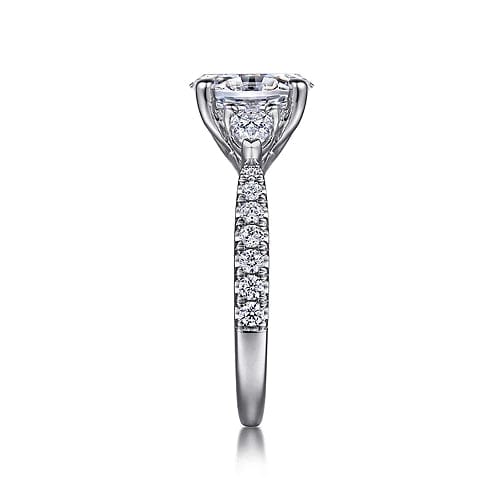 Gabriel Bridal ENGAGEMENT RINGS Isadora - 14K White Gold Oval Three Stone Diamond Engagement Ring