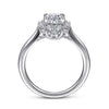 Gabriel Bridal ENGAGEMENT RINGS Jada - 14K White Gold Oval Halo Diamond Engagement Ring