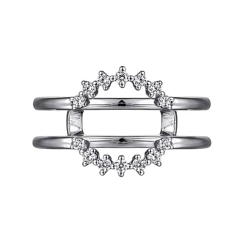 Gabriel Bridal ENGAGEMENT RINGS Leeza - 14K White Gold Halo Diamond Ring Enhancer - 0.18 ct