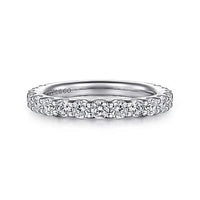 Gabriel Bridal ENGAGEMENT RINGS Montreal - 14K White Gold Shared Prong Diamond Wedding Band - 0.97 ct