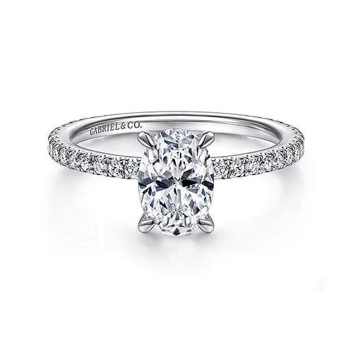 Gabriel Bridal ENGAGEMENT RINGS Noa - 14K White Gold Oval Diamond Engagement Ring