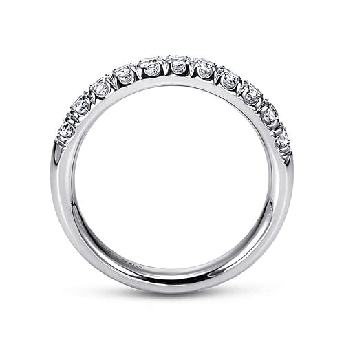 Gabriel Bridal ENGAGEMENT RINGS Portofino - 14K White Gold 11 Stone French Pave Diamond Wedding Band - 0.47 ct