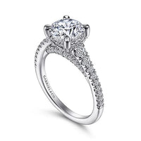 Gabriel Bridal ENGAGEMENT RINGS Rialta - 14K White Gold Round Diamond Engagement Ring