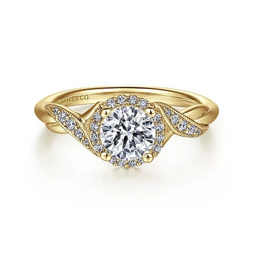 Cushion Cut Filigree Vintage Style Halo Diamond Engagement Ring Setting  (1.22ctw) in 18k White Gold