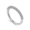 Gabriel Bridal ENGAGEMENT RINGS Sorrento - 14K White Gold Shared Prong Set Diamond Wedding Band - 0.23 ct