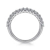 Gabriel Bridal ENGAGEMENT RINGS Sorrento - 14K White Gold Shared Prong Set Diamond Wedding Band - 0.5 ct