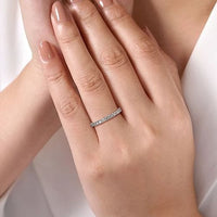Gabriel Bridal ENGAGEMENT RINGS Sorrento - 14K White Gold Shared Prong Set Diamond Wedding Band - 0.5 ct