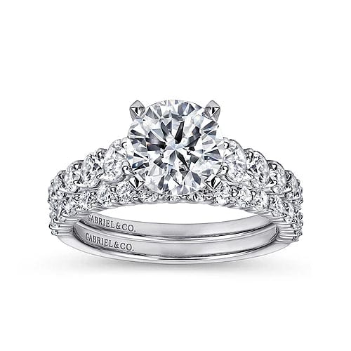 Gabriel Bridal ENGAGEMENT RINGS Taylor - 14K White Gold Round Diamond Engagement Ring