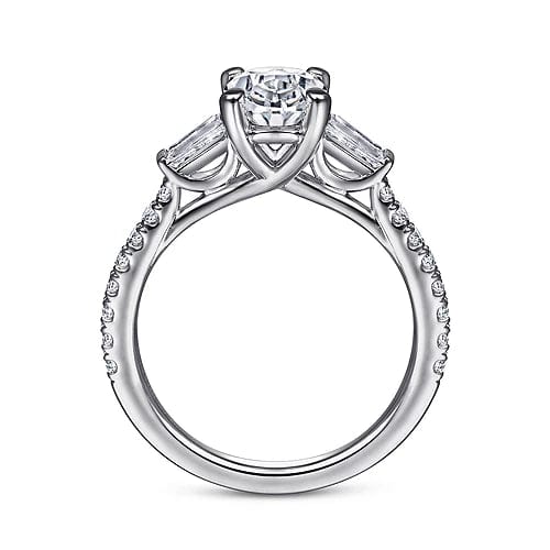 Gabriel Bridal ENGAGEMENT RINGS Tierra - 14K White Gold Oval Three Stone Diamond Channel Set Engagement Ring