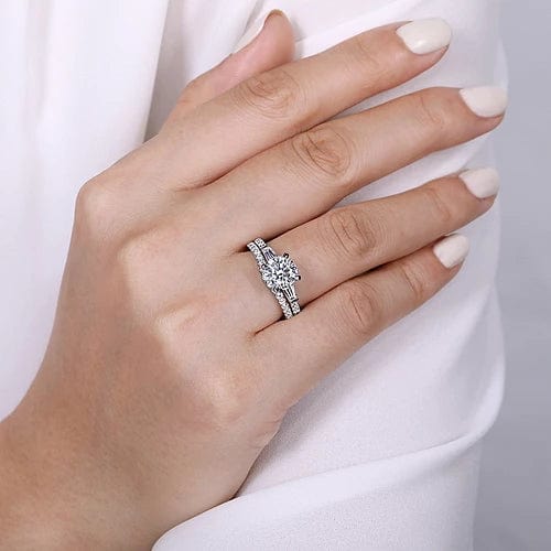 3-Stone Pear Shaped Halo Diamond Ring 1.14Cttw 14K White Gold
