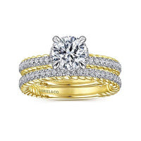 Gabriel Bridal ENGAGEMENT RINGS Vetta - 14K White-Yellow Gold Round Diamond Engagement Ring
