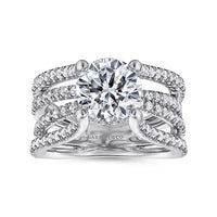 Gabriel Bridal ENGAGEMENT RINGS Wilma - 14K White Gold Split Shank Round Diamond Engagement Ring